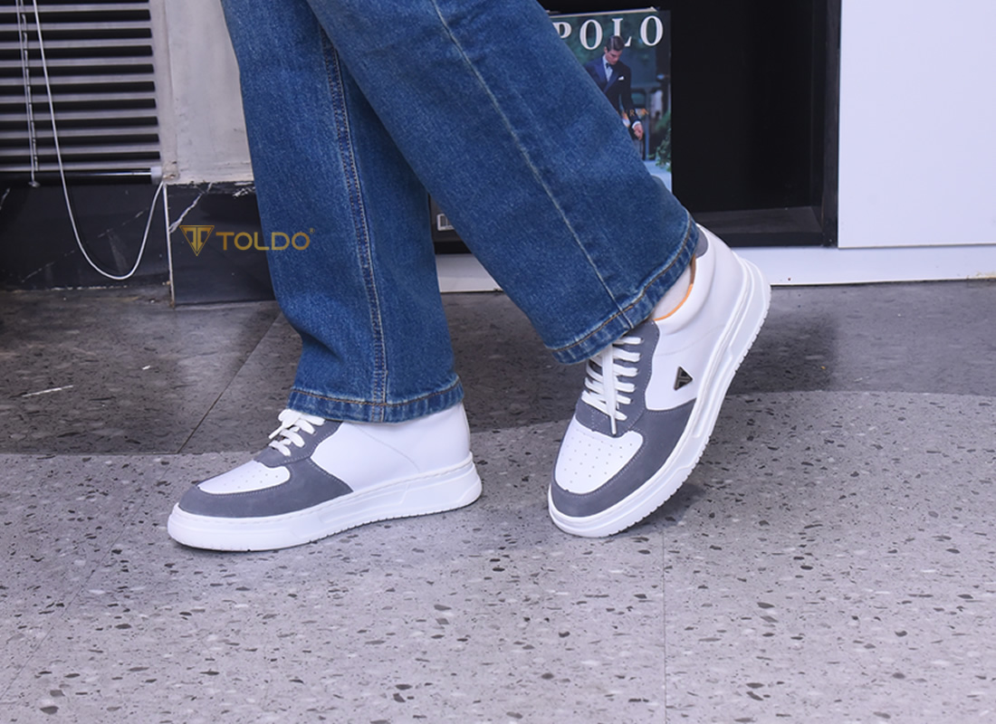 Giày cao nam 8cm siêu nhẹ da thật 6
